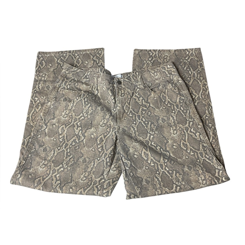 Love, Fire, Low Rise Baggy Snake Print Jeans in Tan and Brown SZ 13
